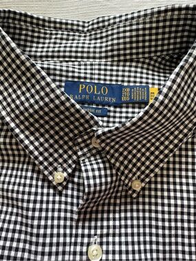 Ralph Lauren Black and White Gingham Button-Down Shirt 2XB